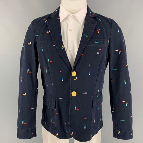 BAND OF OUTSIDERS Size 38 Multi-Color Embroidery Cotton Sport Coat - Picture 1 of 5